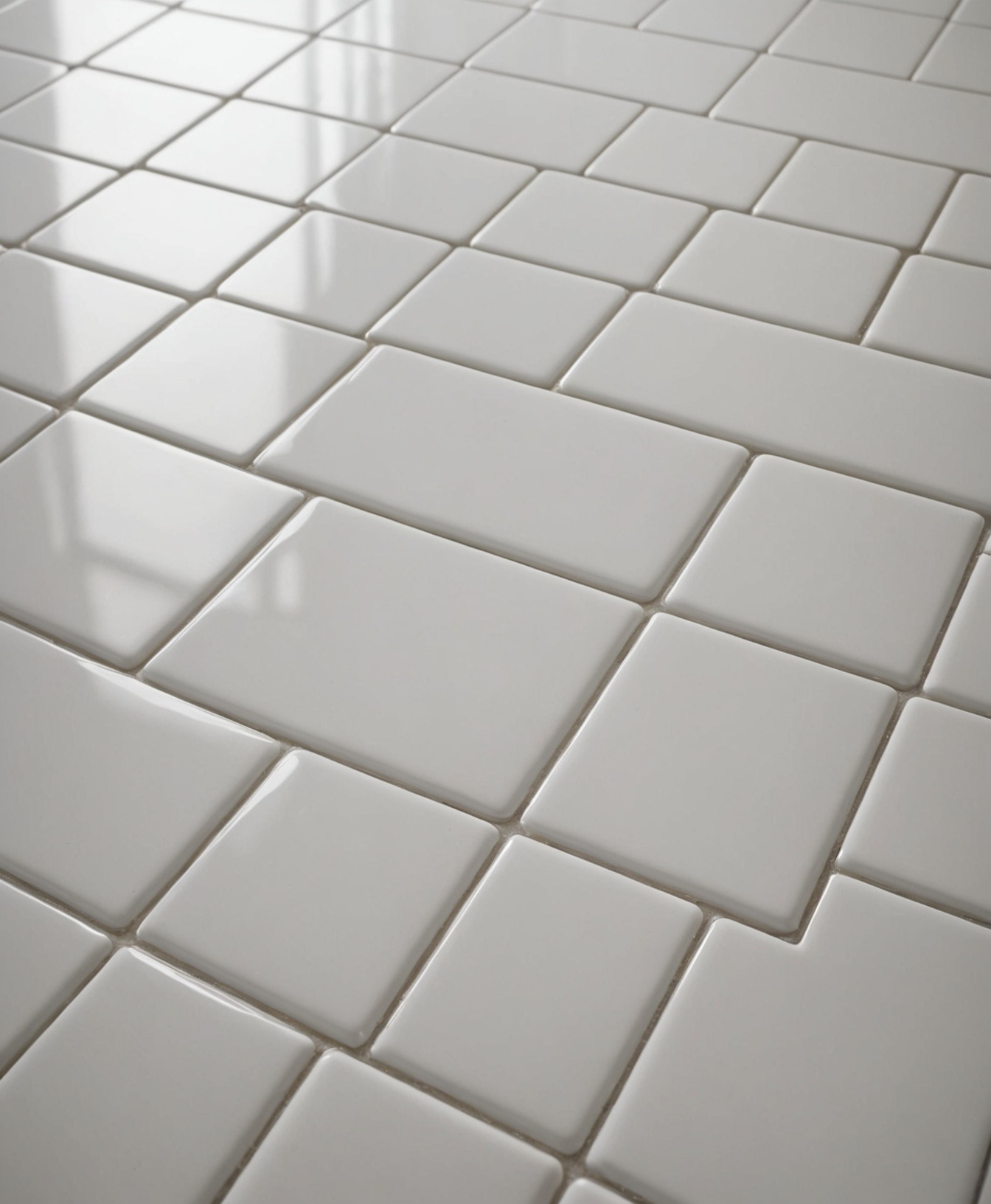 Sparkling tile floors and organized cleaning supplies in a bright, clean home